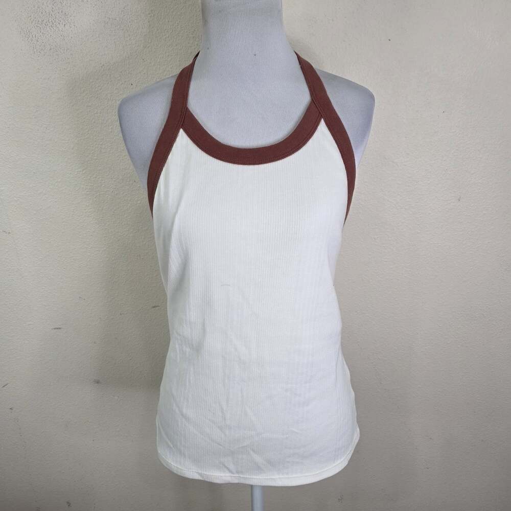 Universal Thread Women's Halter Tank Top Ivory Size Large